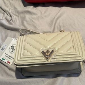 Valentino Orlandi Ivory Chevron Crossbody Bag